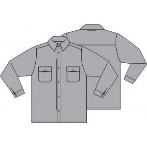 CAMISA HR TRABALHO AB/BOTAO C/M CINZA * 